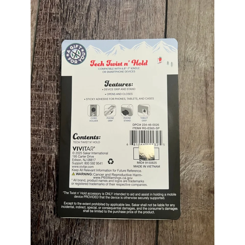 NEW Vivitar Tech Twist n' Hold Star Phone Grip One Size Blue White